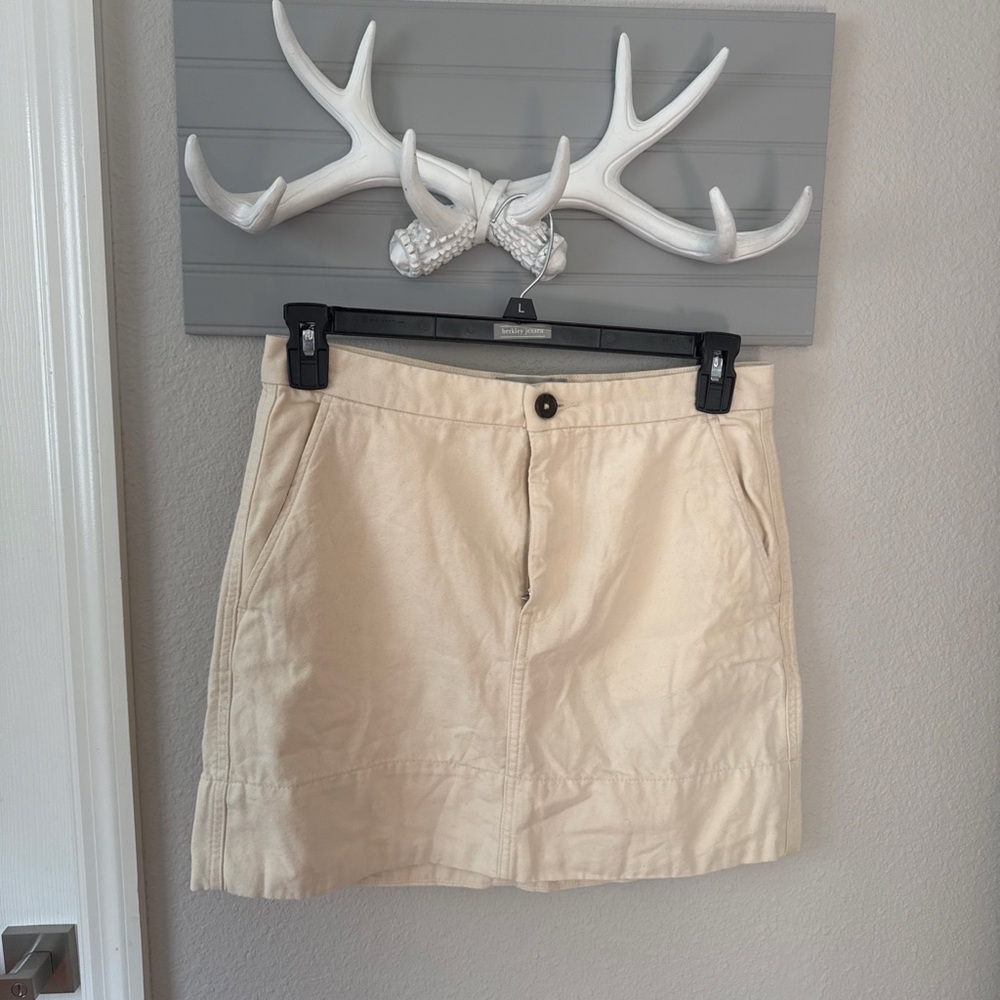Everlane Cream High-Rise Cotton Skirt
